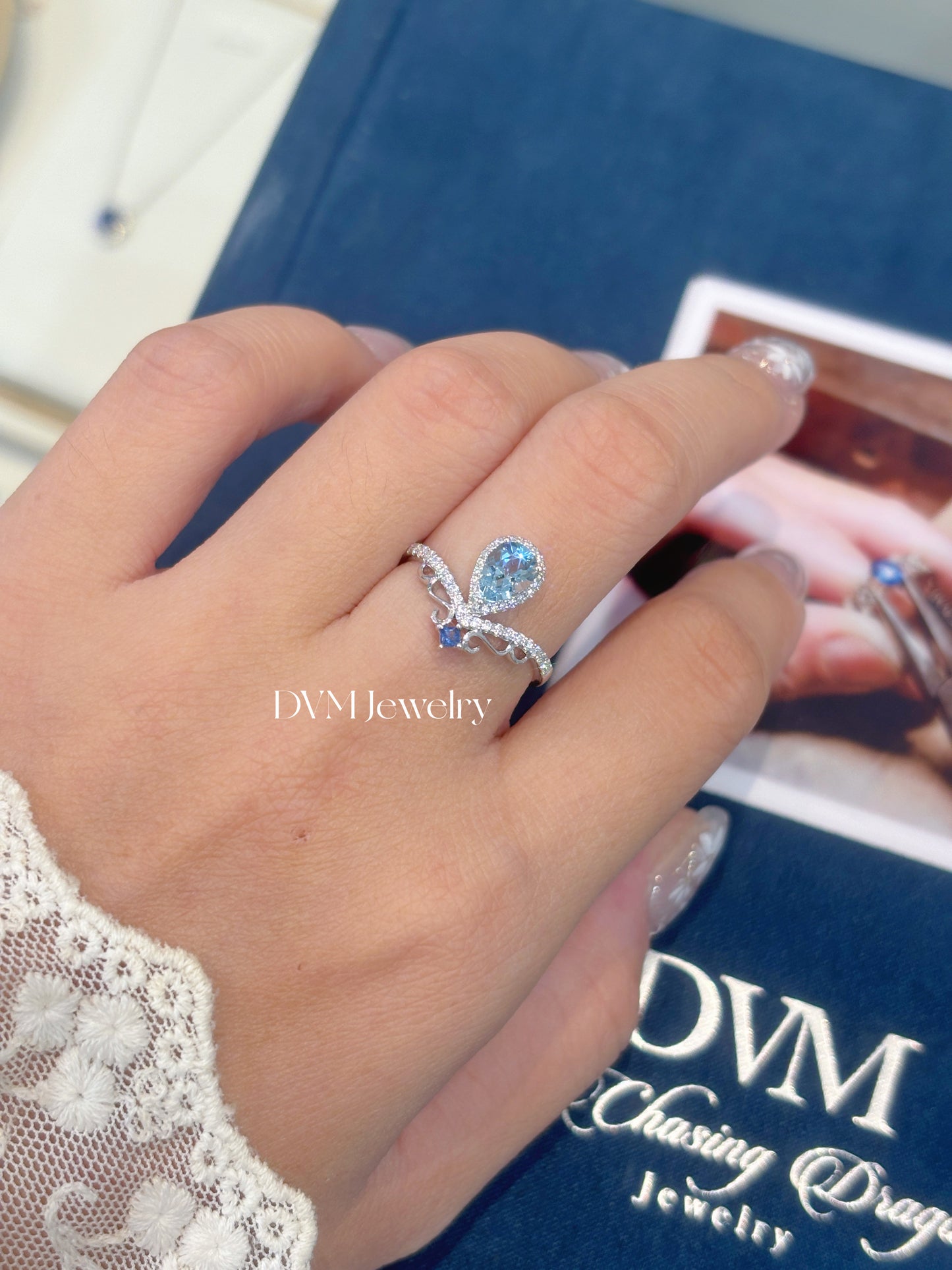 18K WHITE GOLD AQUAMARINE RING |Gra0015