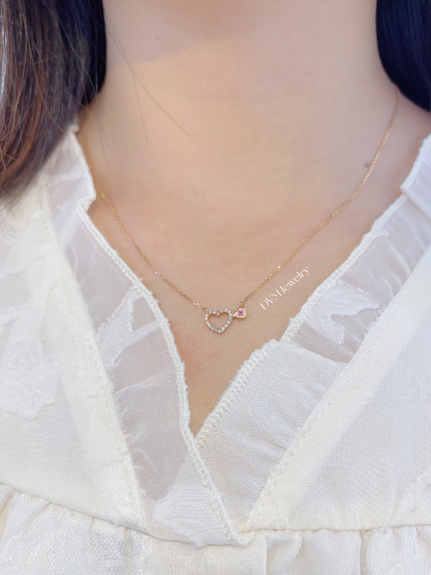 18K GOLD RUBY DIAMOND NECKLACE | Dnw0038