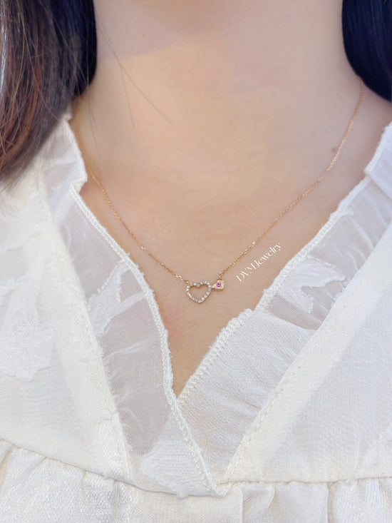 18K GOLD RUBY DIAMOND NECKLACE | Dnw0038