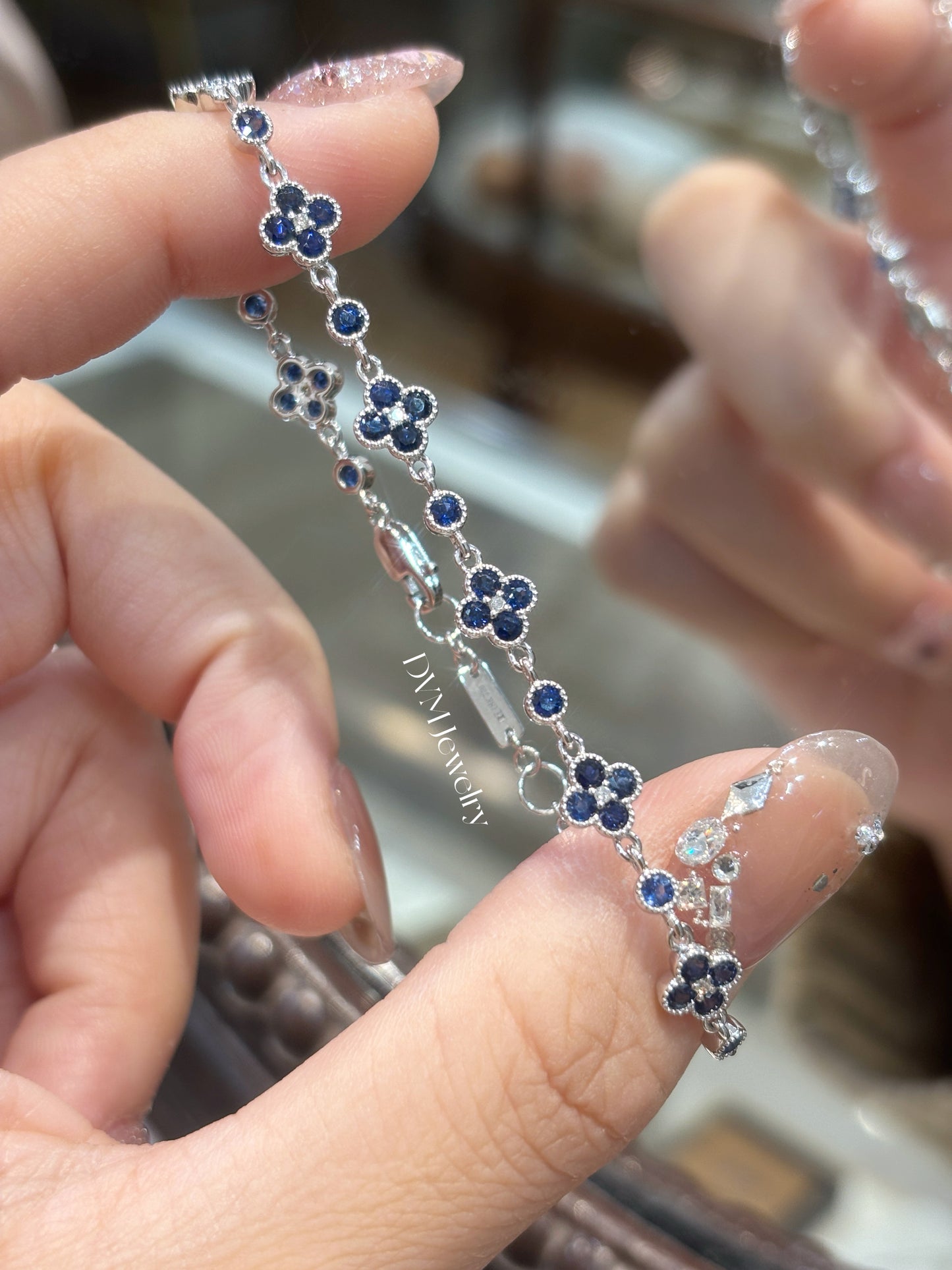 18K WHITE GOLD SAPPHIRE  BRACELET |GBS0022