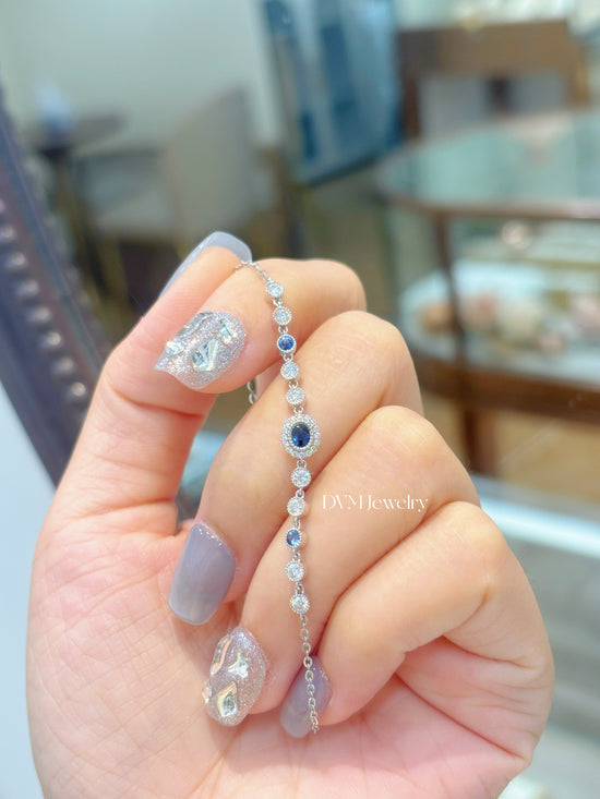 需訂製-18K WHITE GOLD SAPPHIRE BRACELET | Gbs0012