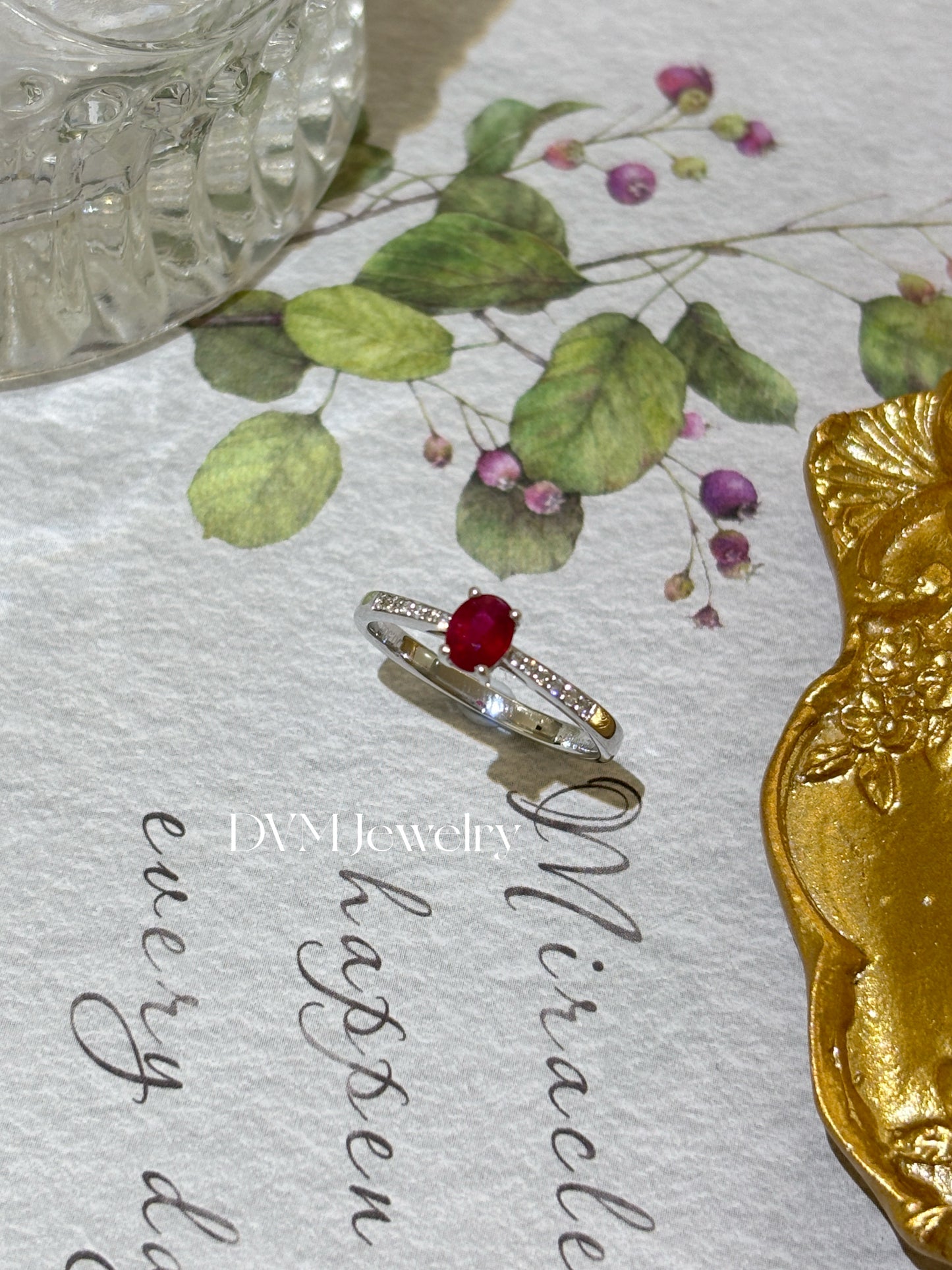 18K WHITE GOLD RUBY RING |Grru0008