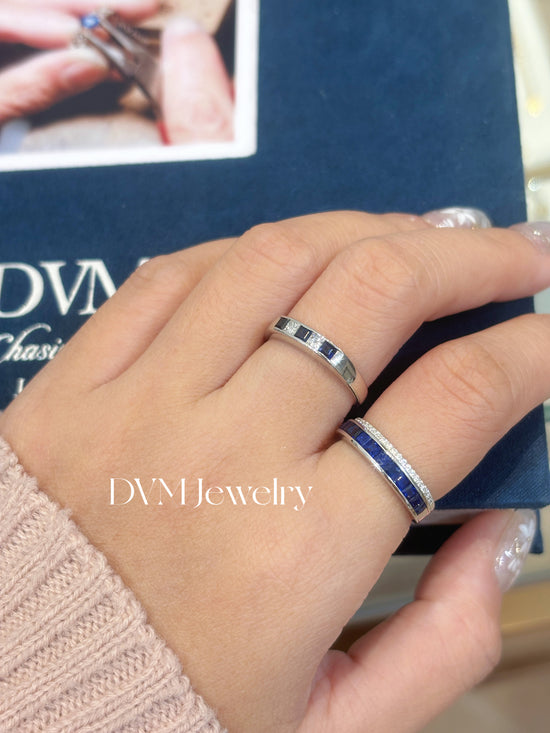 PT 900 SAPPHIRE DIAMOND RING | Vrs0016
