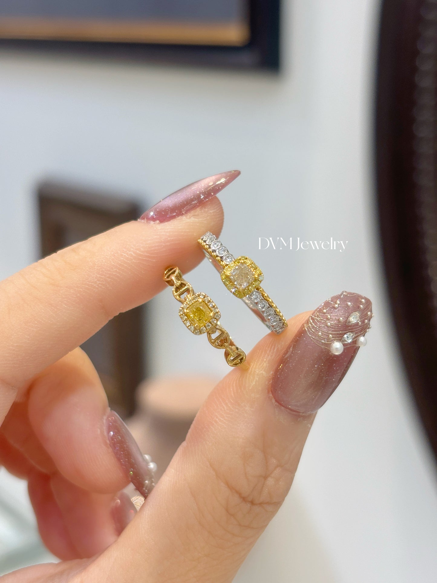 18K GOLD YELLOW DIAMOND RING | Dry0011
