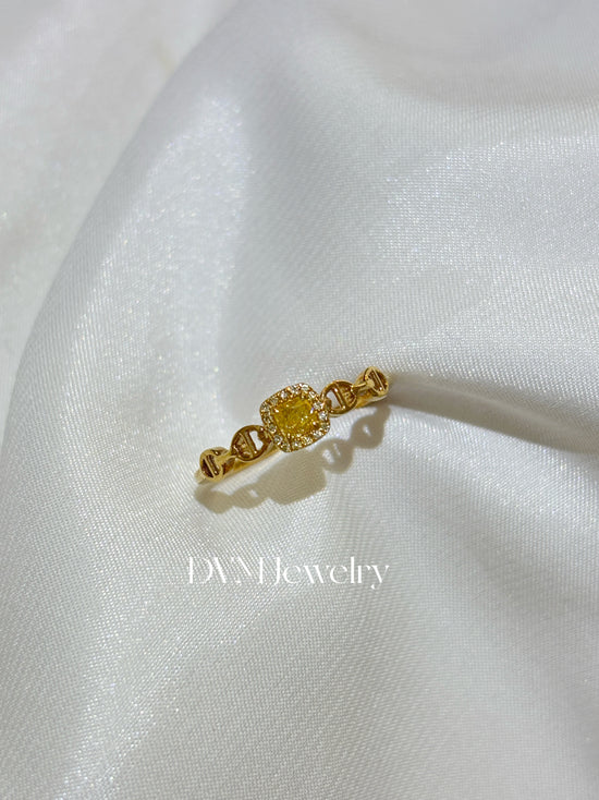 18K GOLD YELLOW DIAMOND RING | Dry0019
