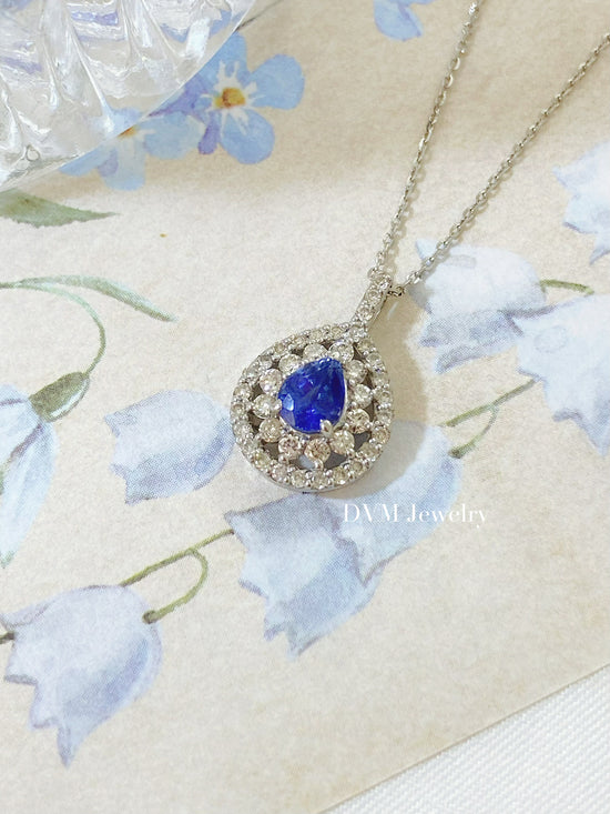 PT900 SAPPHIRE NECKLACE | Gns0024