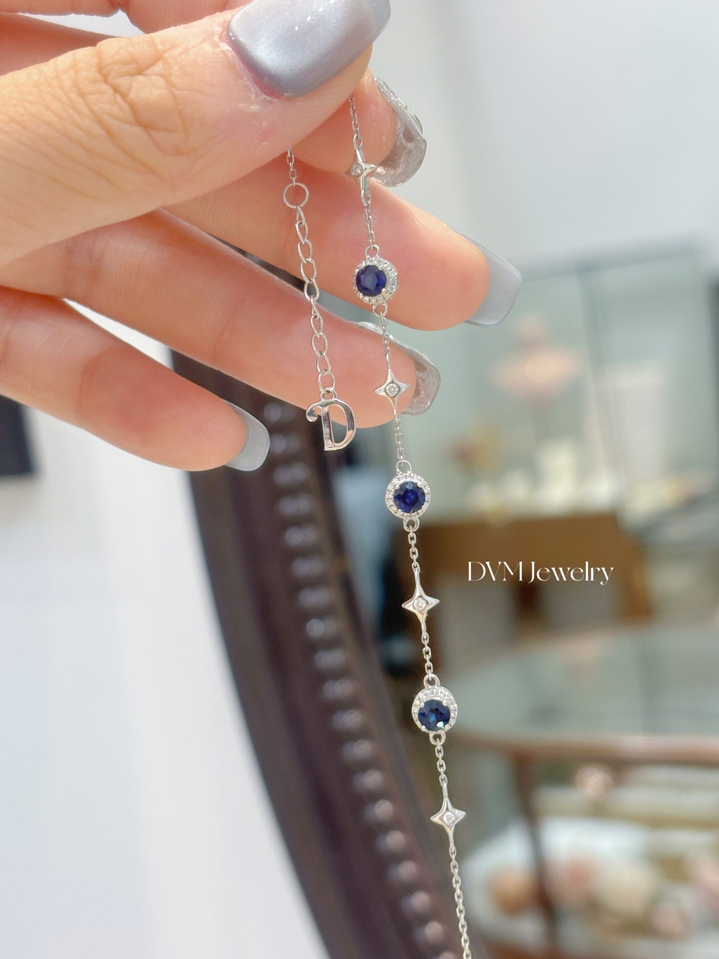 18K WHITE GOLD SAPPHIRE BRACELET | Gbs0002