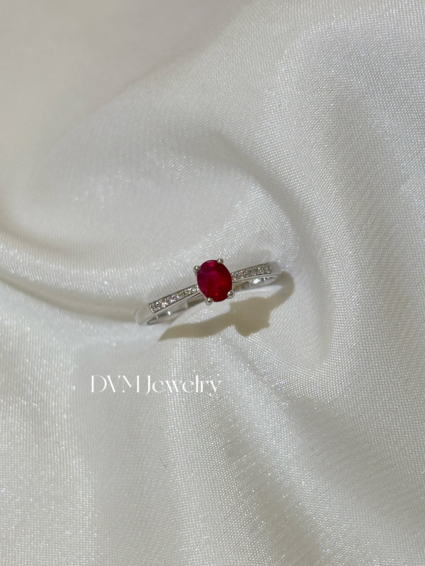 18K WHITE GOLD RUBY RING |Grru0008