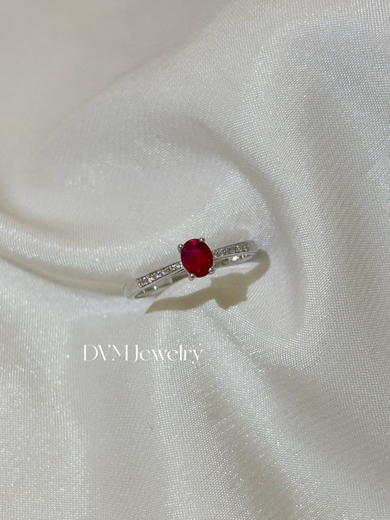 18K WHITE GOLD RUBY RING |Grru0008