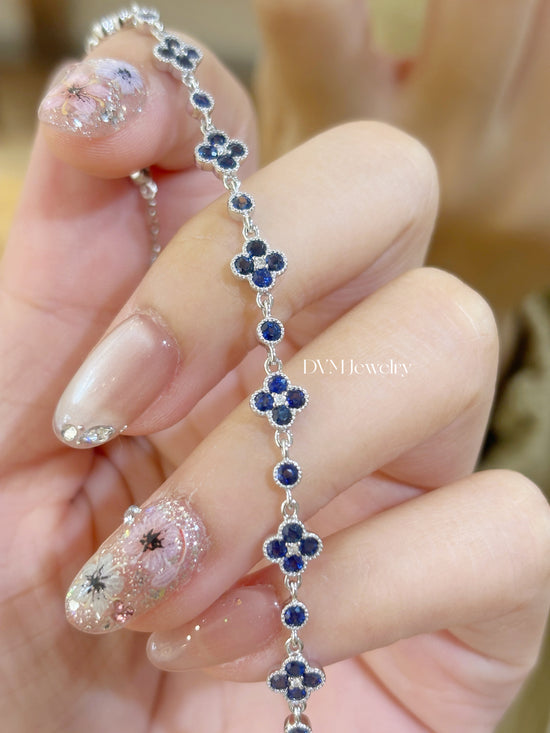 18K WHITE GOLD SAPPHIRE  BRACELET |GBS0022