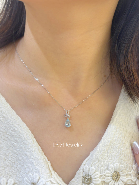 18K WHITE GOLD AQUAMARINE PENDANT | Gpa0009