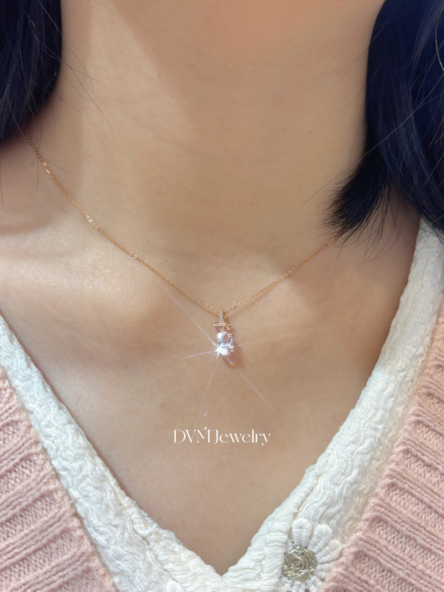 需訂製-18K ROSE GOLD MORGANITE PENDANT | Gpm0002