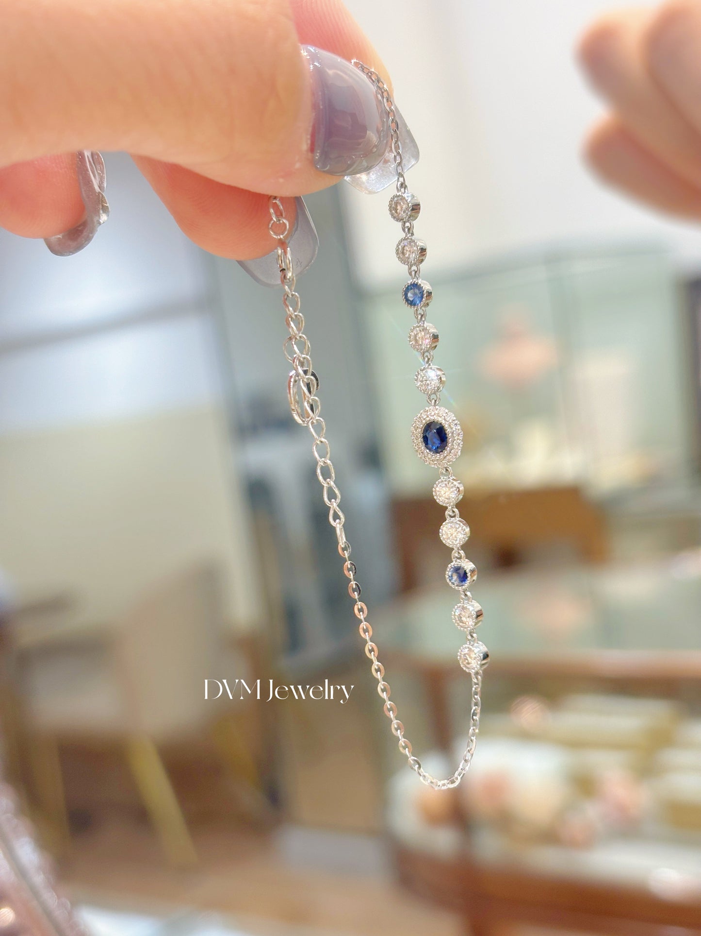 需訂製-18K WHITE GOLD SAPPHIRE BRACELET | Gbs0012