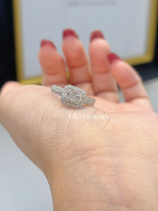 18K WHITE GOLD DIAMOND RING | Drw111