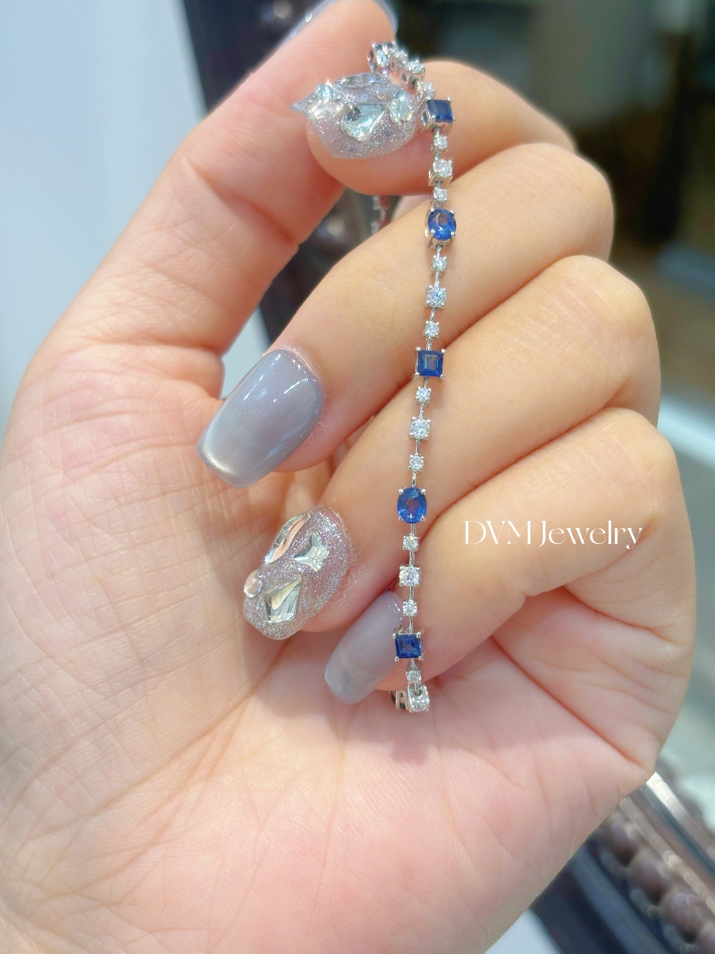18K WHITE GOLD SAPPHIRE BRACELET | Gbs0019