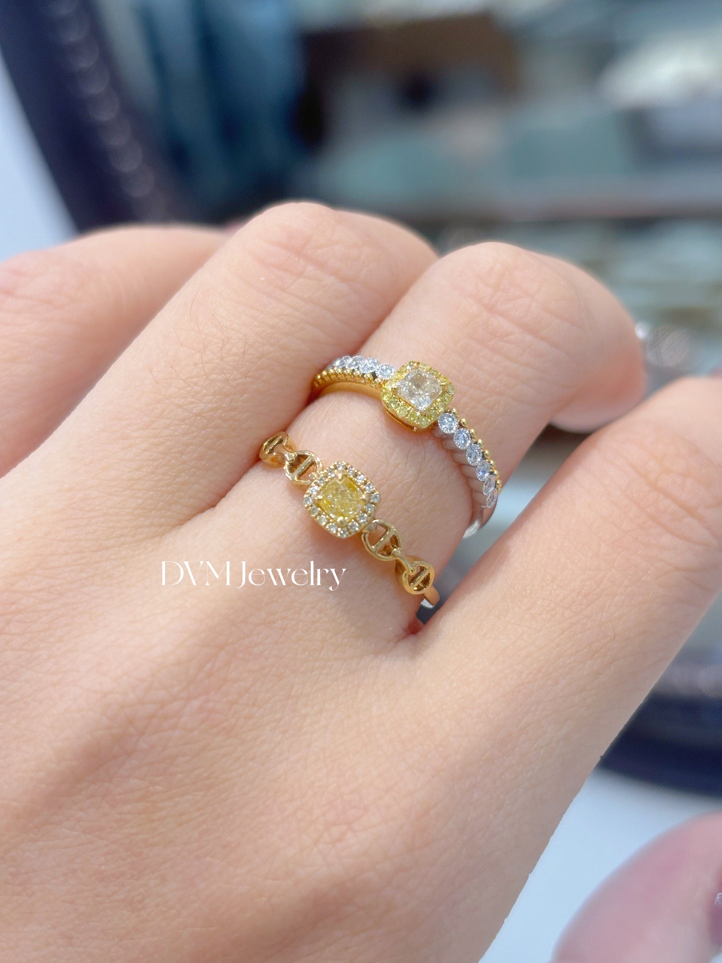 18K GOLD YELLOW DIAMOND RING | Dry0011