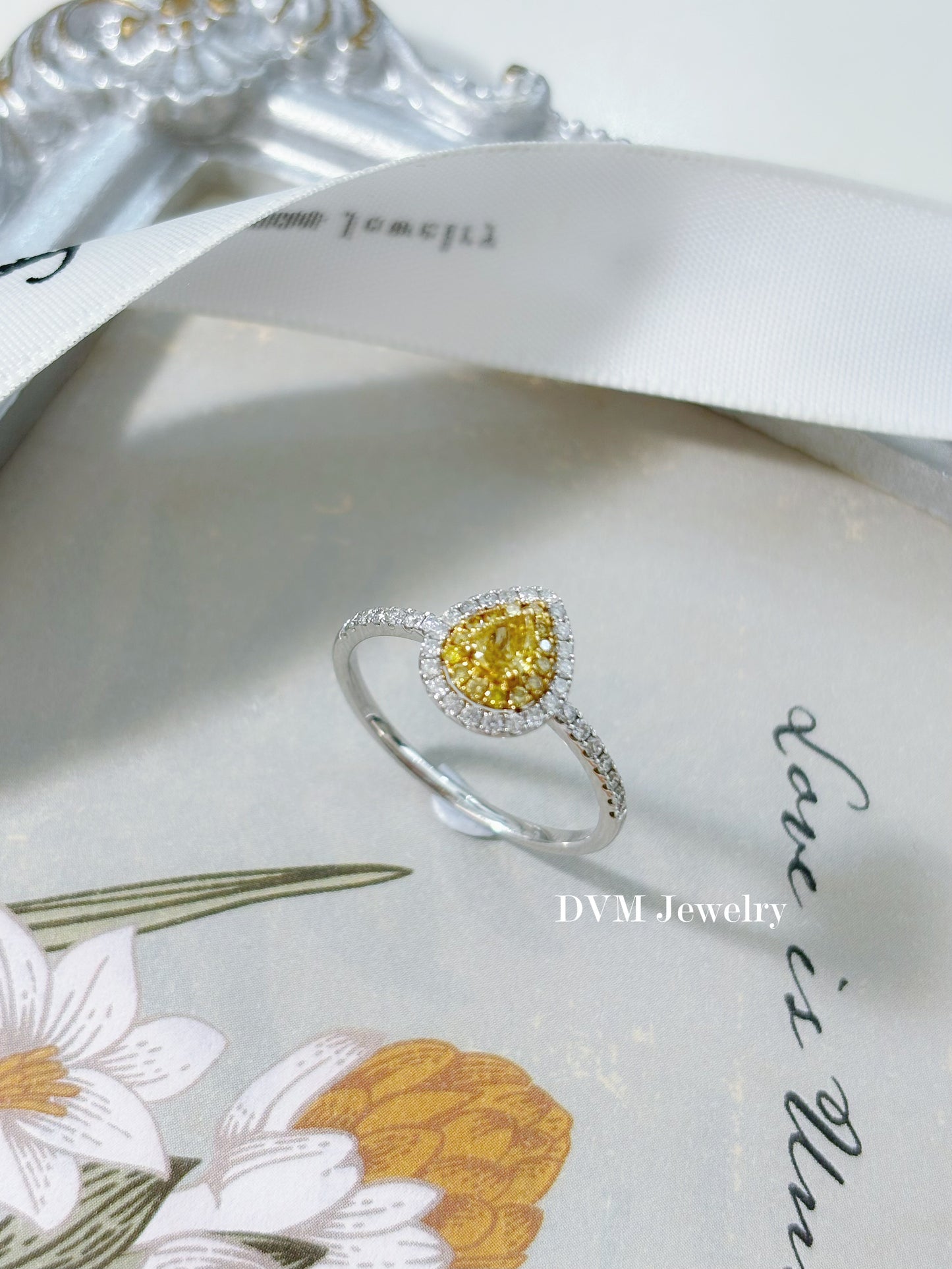 18K GOLD YELLOW DIAMOND RING | Dry0013