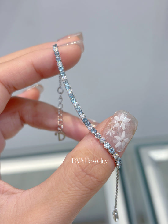 18K WHITE GOLD AQUAMARINE BRACELET | G0004