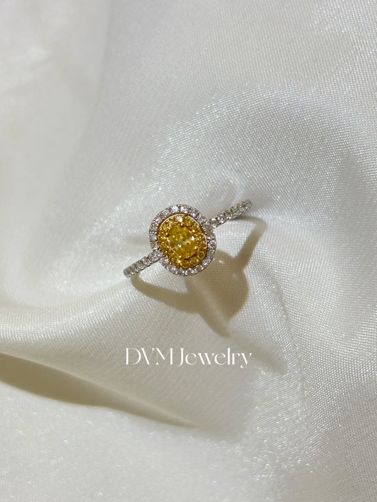 18K GOLD YELLOW DIAMOND RING | Dry0014