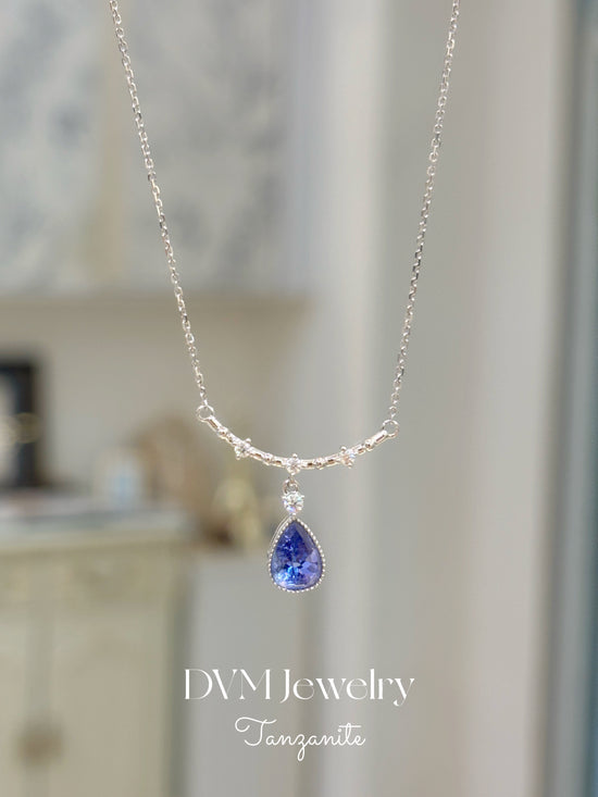 18K WHITE GOLD TANZANITE NECKLACE |Gnta0002