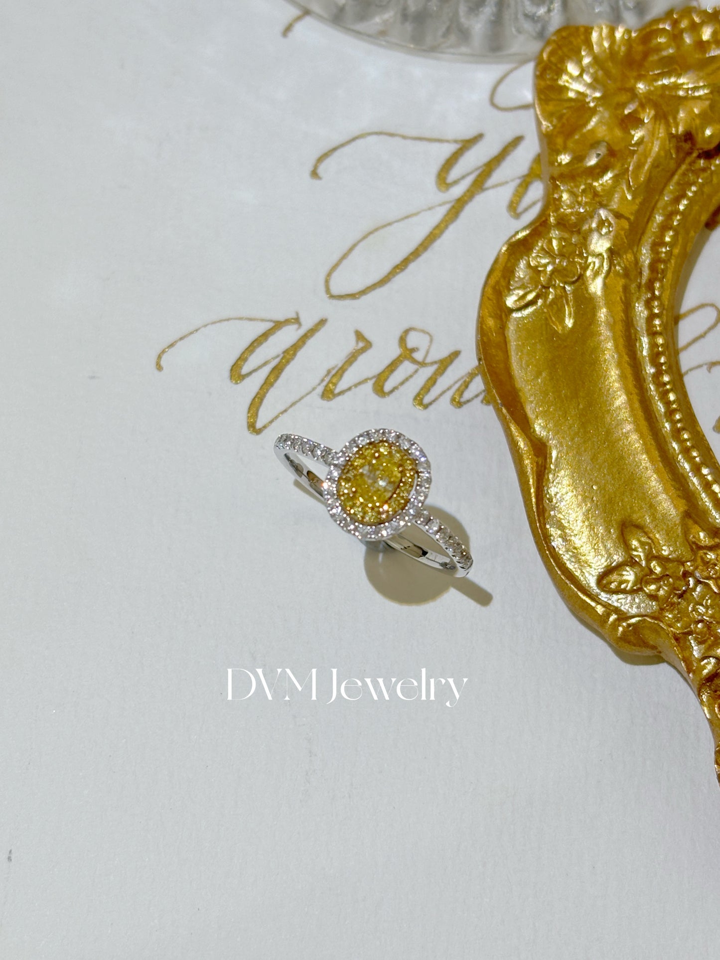 18K GOLD YELLOW DIAMOND RING | Dry0014
