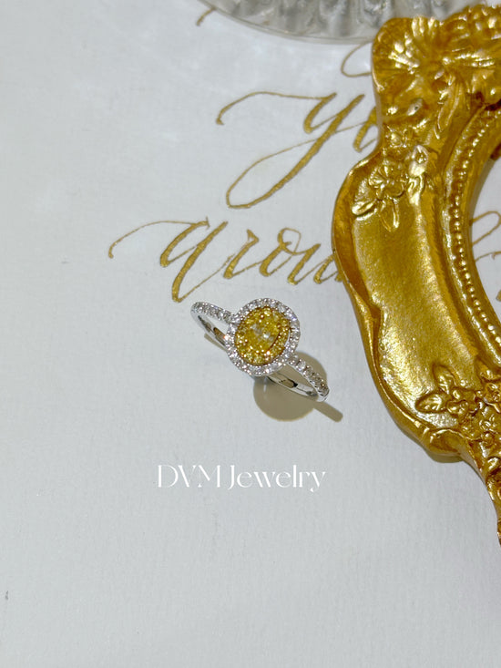 18K GOLD YELLOW DIAMOND RING | Dry0014