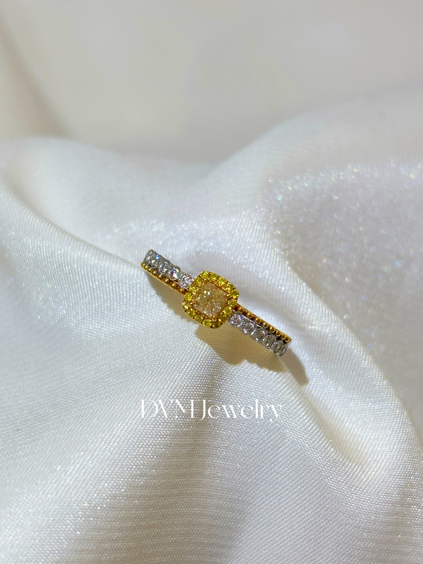 18K GOLD YELLOW DIAMOND RING | Dry0011