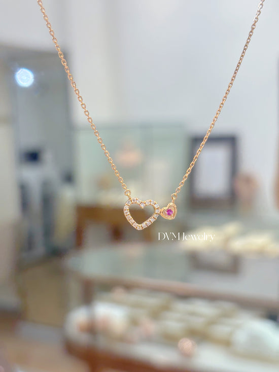 18K GOLD RUBY DIAMOND NECKLACE | Dnw0038