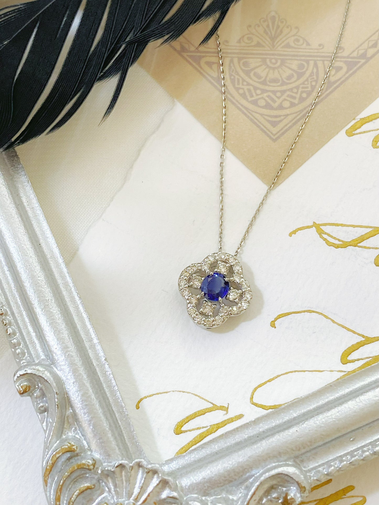 PT900 SAPPHIRE NECKLACE | Gns0021