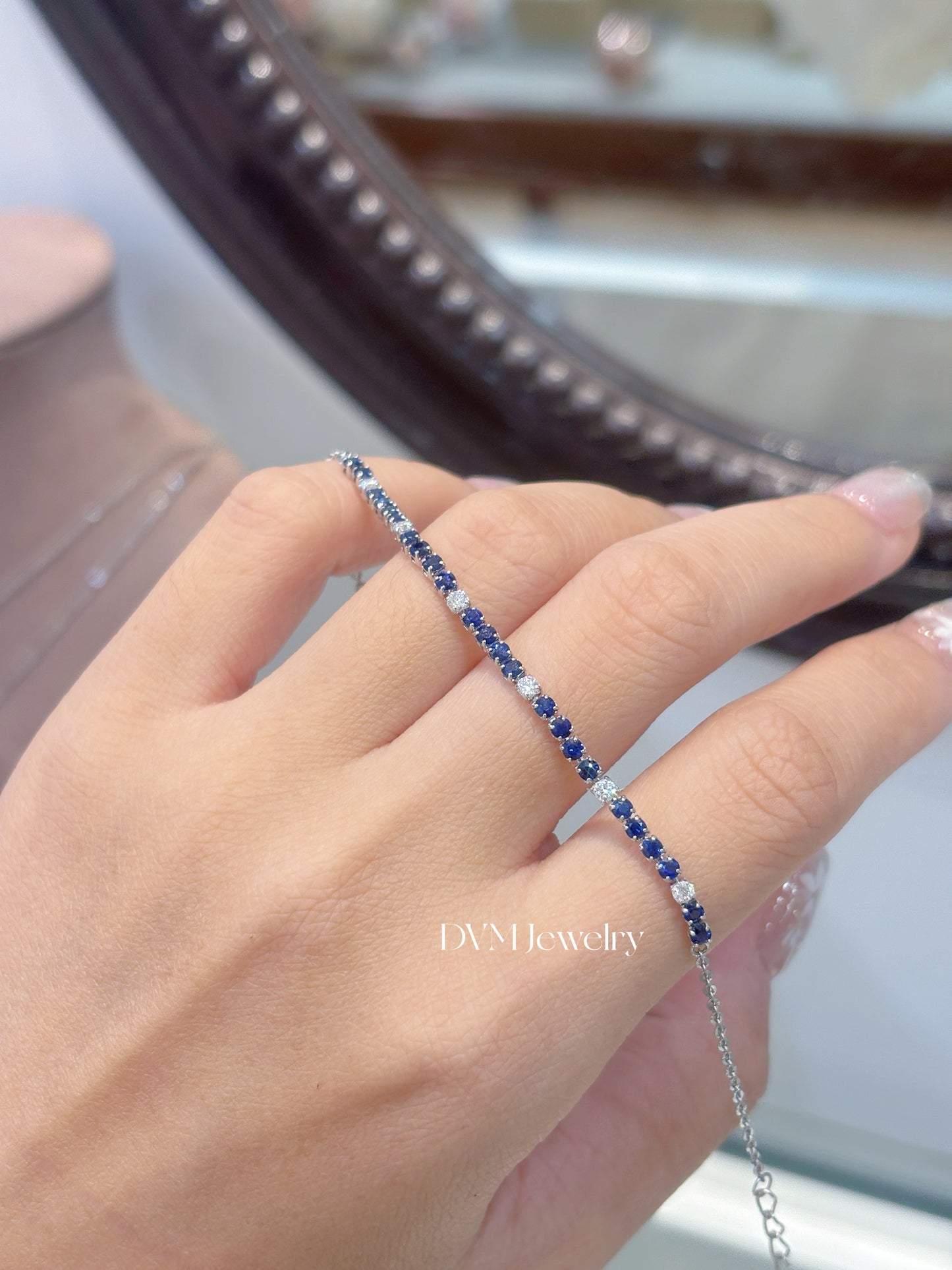 需訂製-18K WHITE GOLD SAPPHIRE  BRACELET | Gbs0021