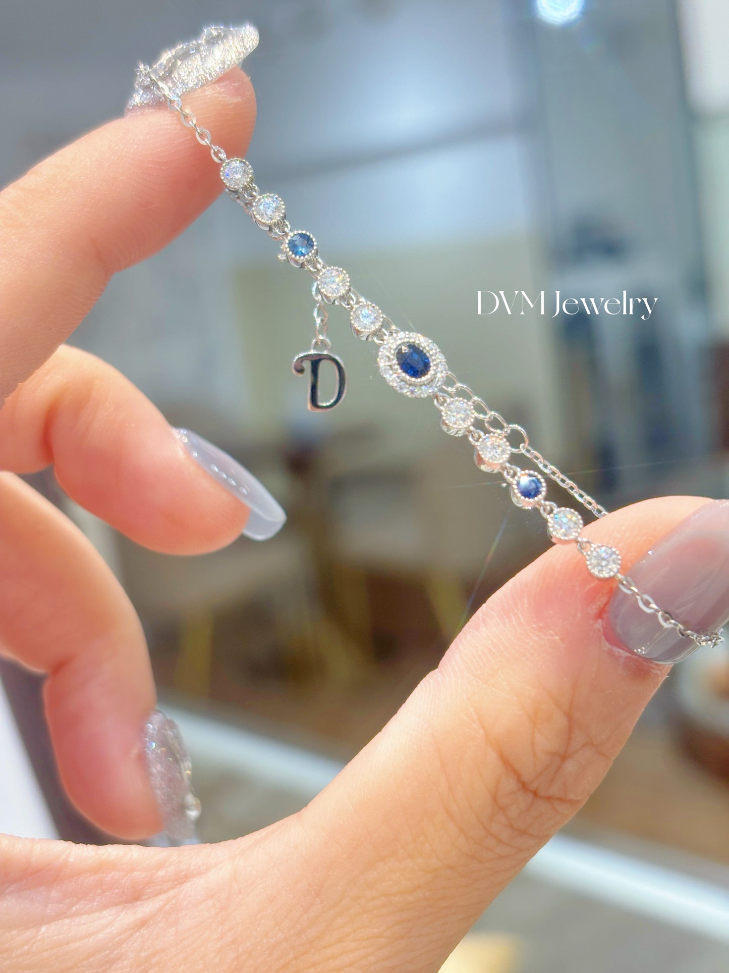 需訂製-18K WHITE GOLD SAPPHIRE BRACELET | Gbs0012
