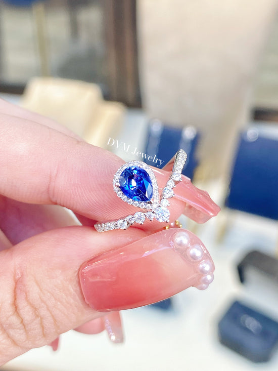 18K WHITE GOLD SAPPHIRE RING | Grs0040