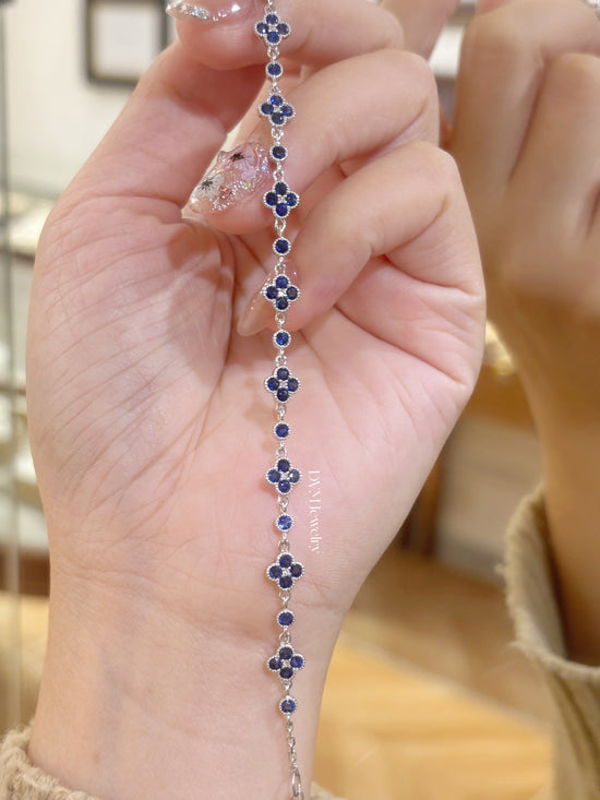 18K WHITE GOLD SAPPHIRE  BRACELET |GBS0022
