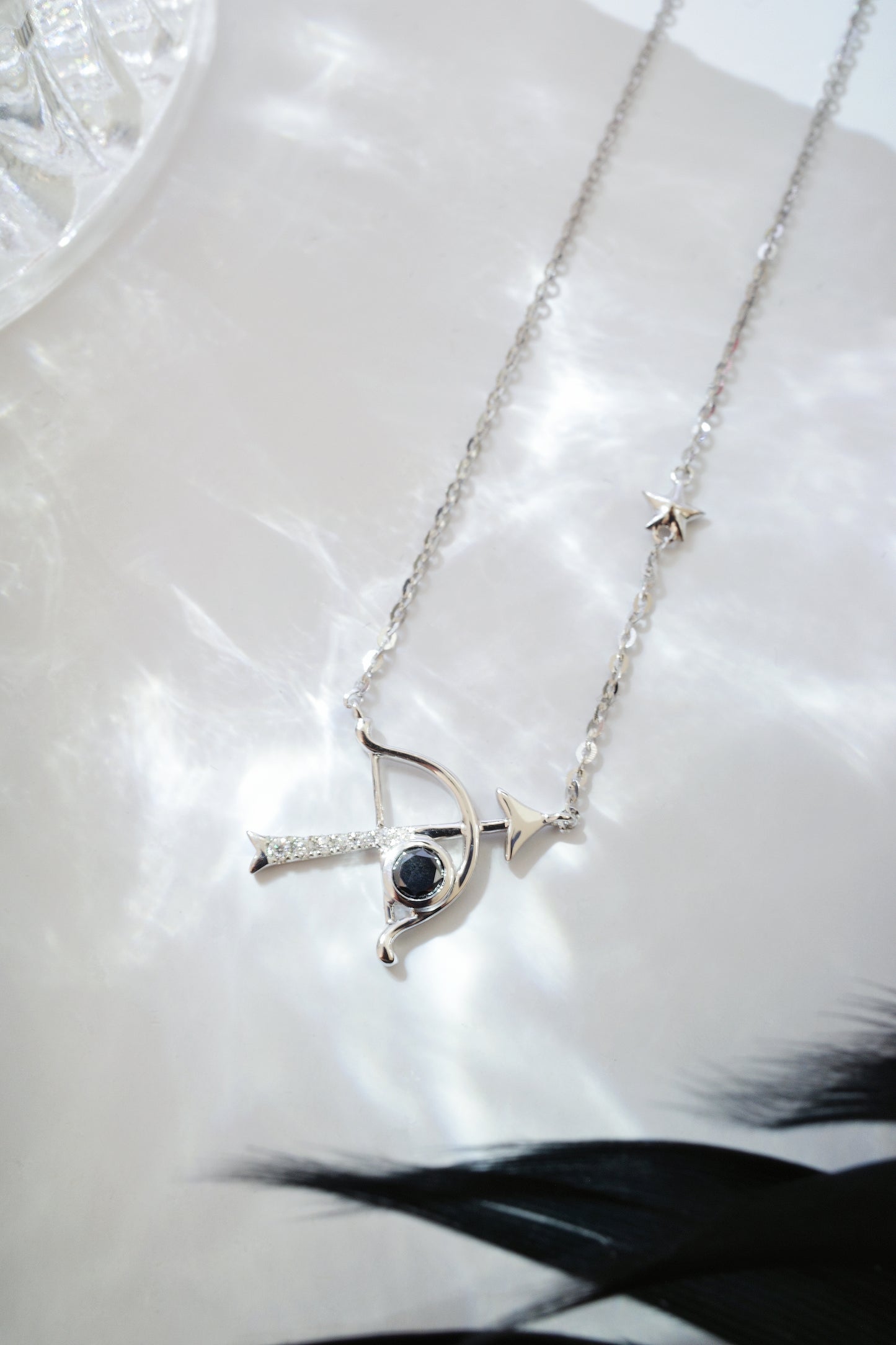 需訂製•Sagittarius•18K GOLD BLACK DIAMOND NECKLACE