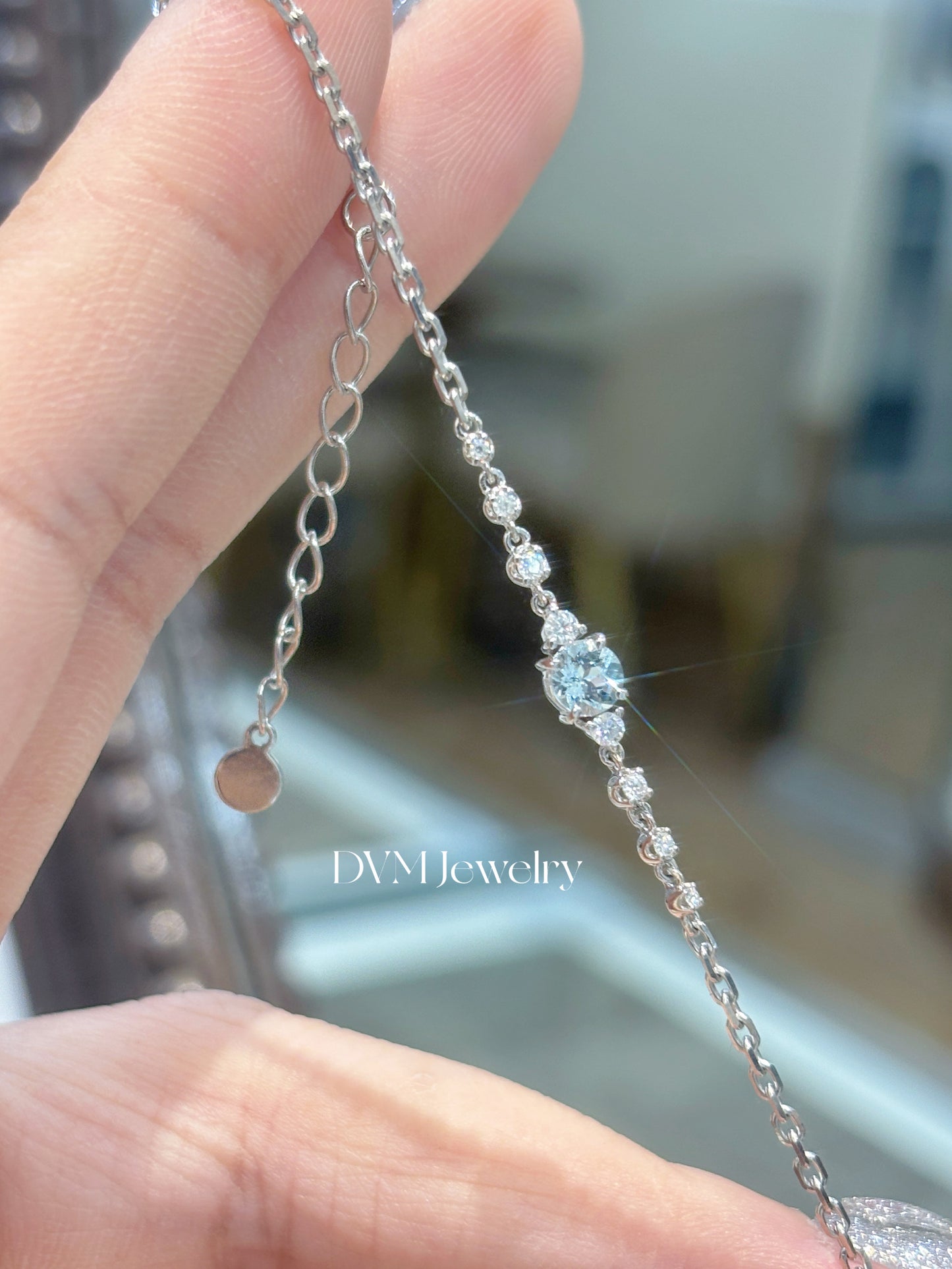 18K WHITE GOLD AQUAMARINE BRACELET | Gba0005