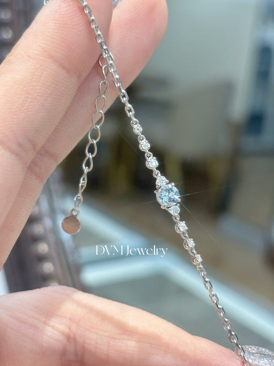 18K WHITE GOLD AQUAMARINE BRACELET | Gba0005