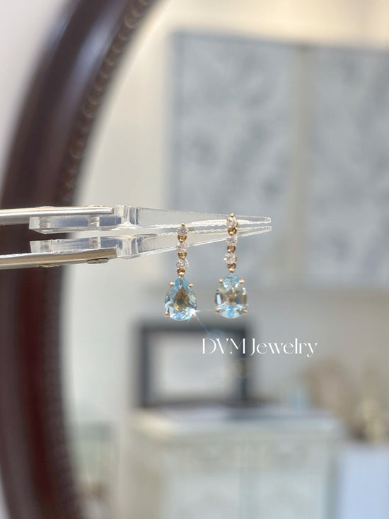 18K WHITE GOLD AQUAMARINE EARRING | Gea0007