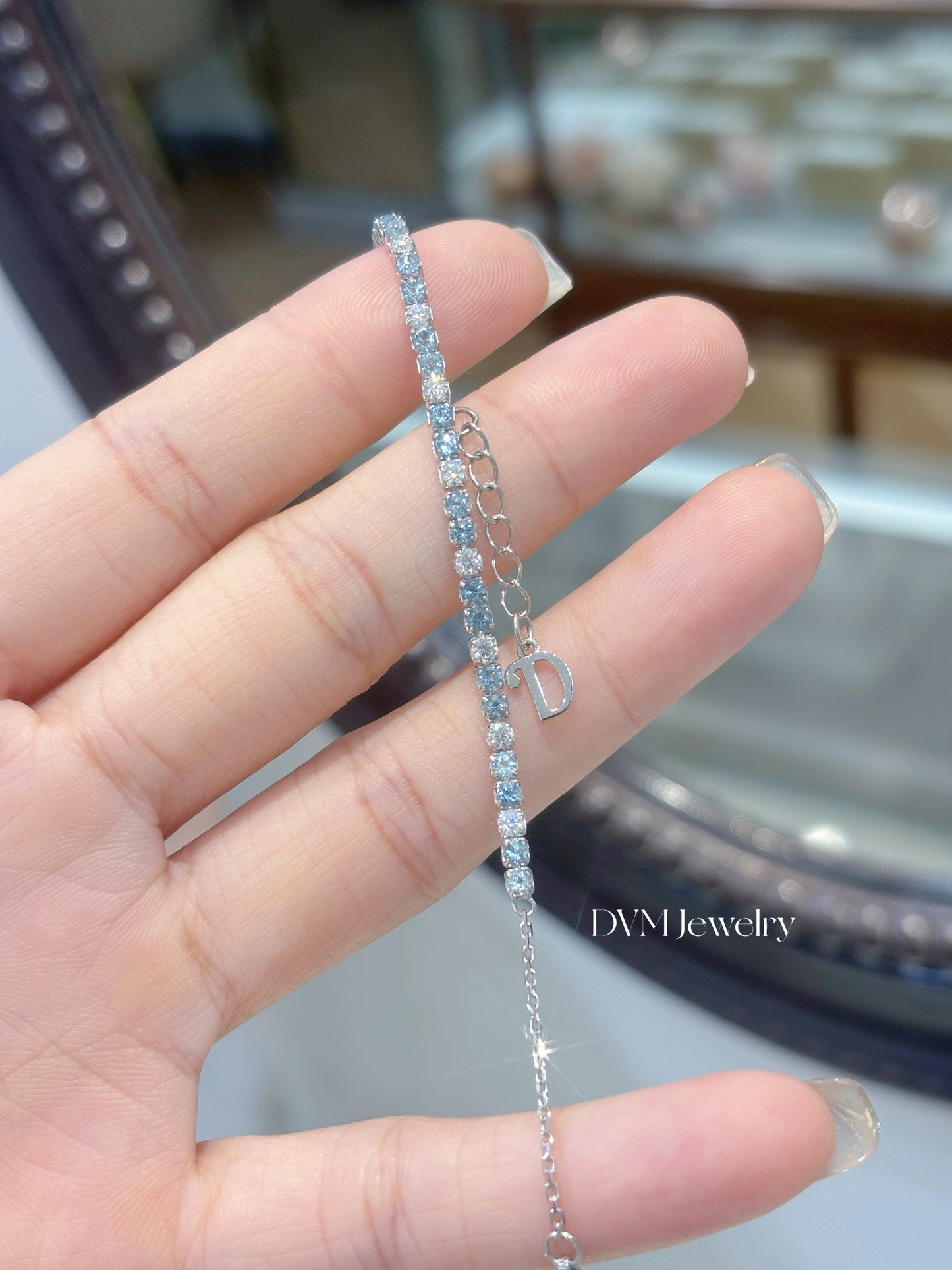 18K WHITE GOLD AQUAMARINE BRACELET | G0004
