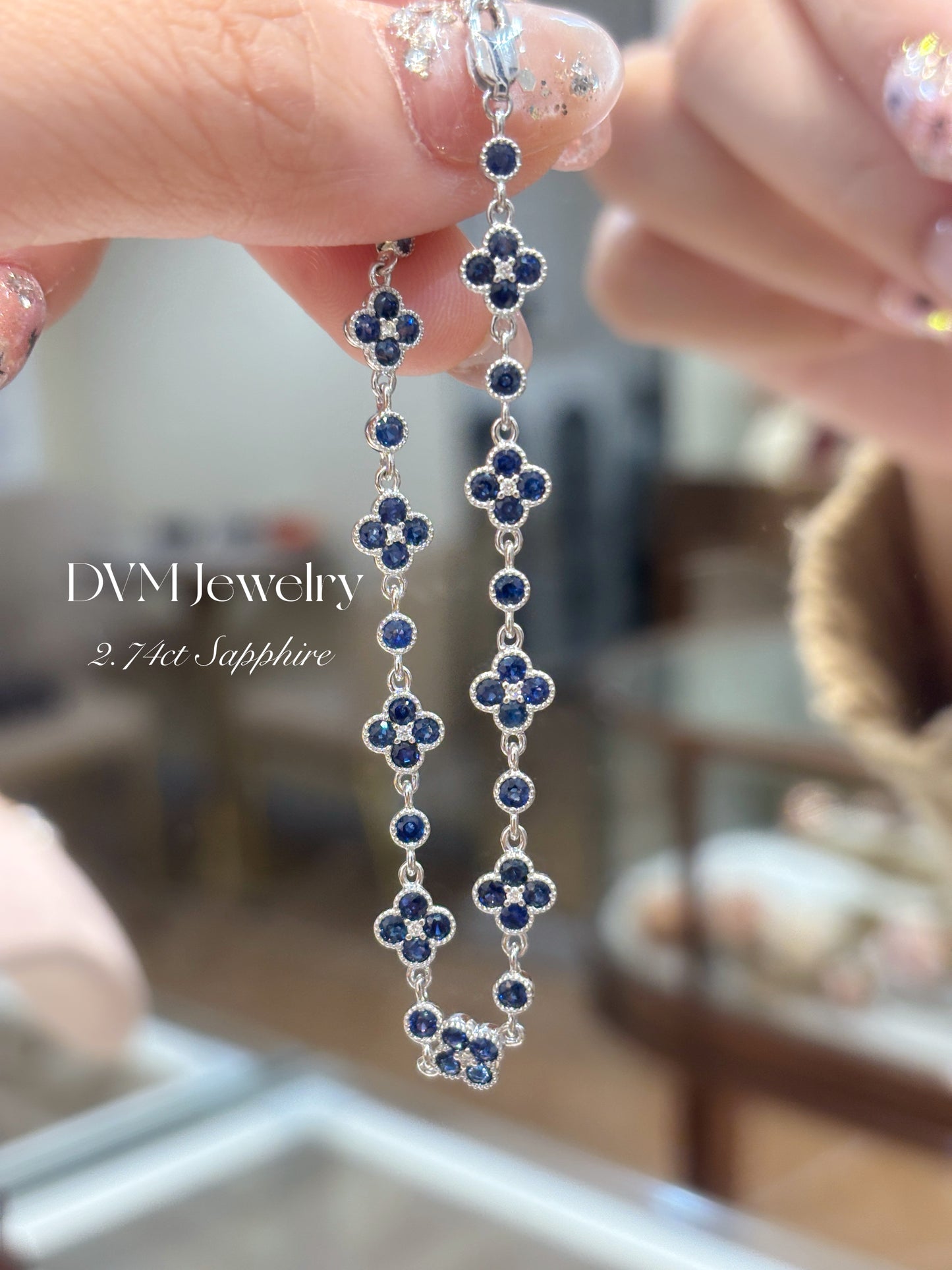 18K WHITE GOLD SAPPHIRE  BRACELET |GBS0022