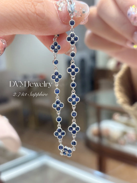 18K WHITE GOLD SAPPHIRE  BRACELET |GBS0022