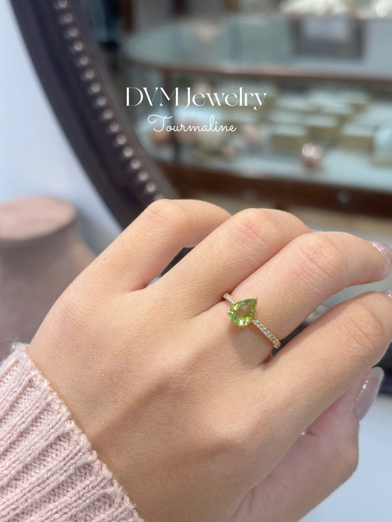 18K WHITE GOLD TOURMALINE RING |Grto0014