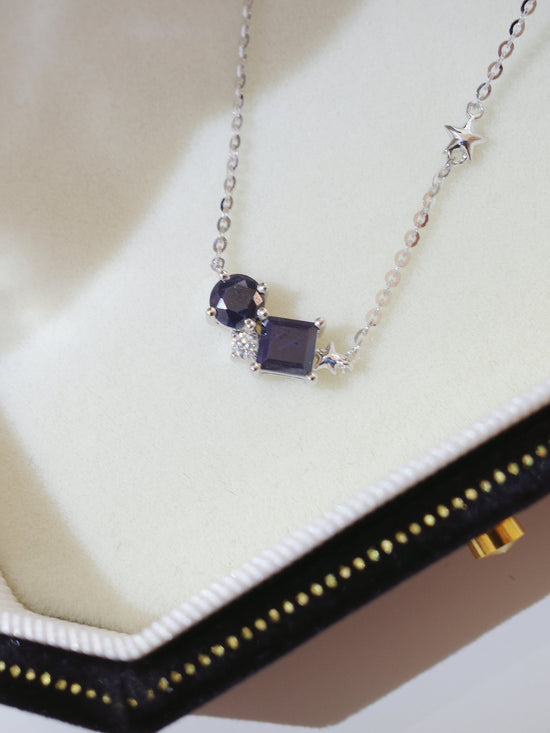 需訂製•Gemini•18K GOLD BLACK DIAMOND NECKLACE