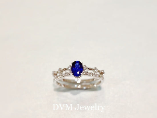 需訂製-18K GOLD SAPPHIRE DIAMOND RING | Grs0027