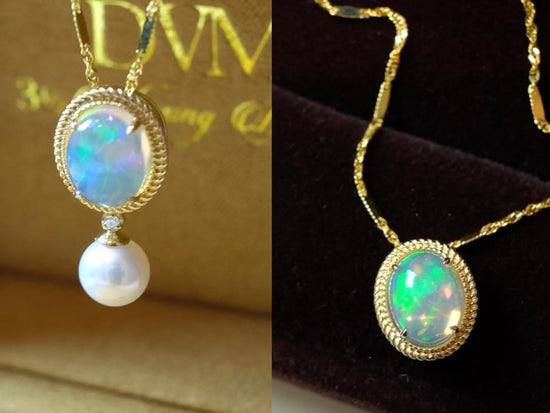 18K GOLD OPAL&PEARL PENDANT | Gpo0005