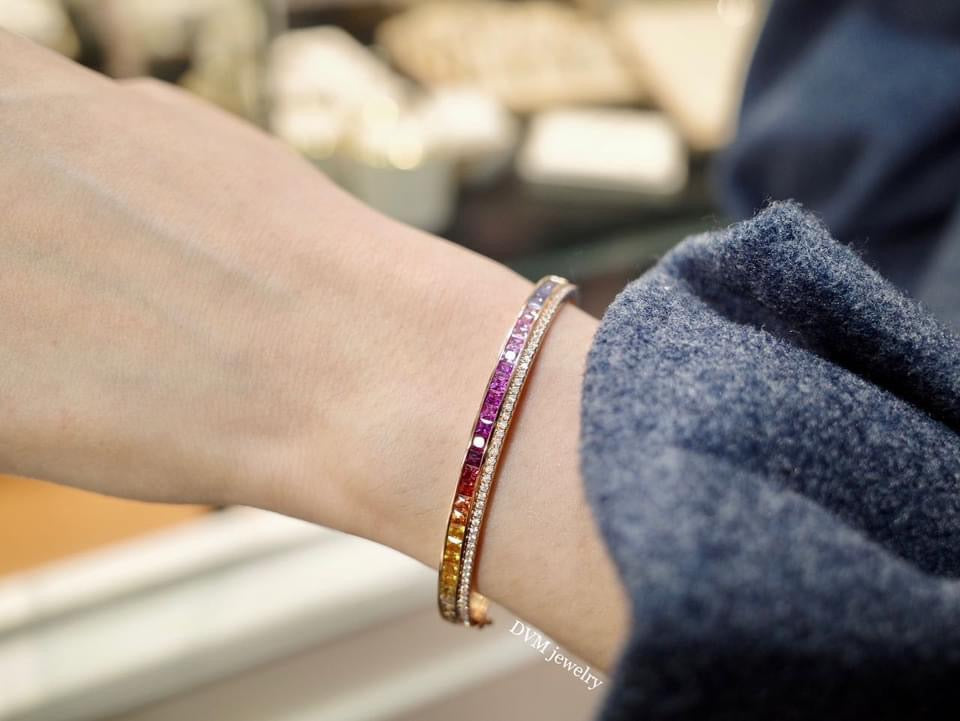 需訂製-18K GOLD RAINBOW SAPPHIRE BRACELET | Gbr0002