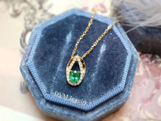 需訂製-18K GOLD EMERALD PENDANT | Gpe0001