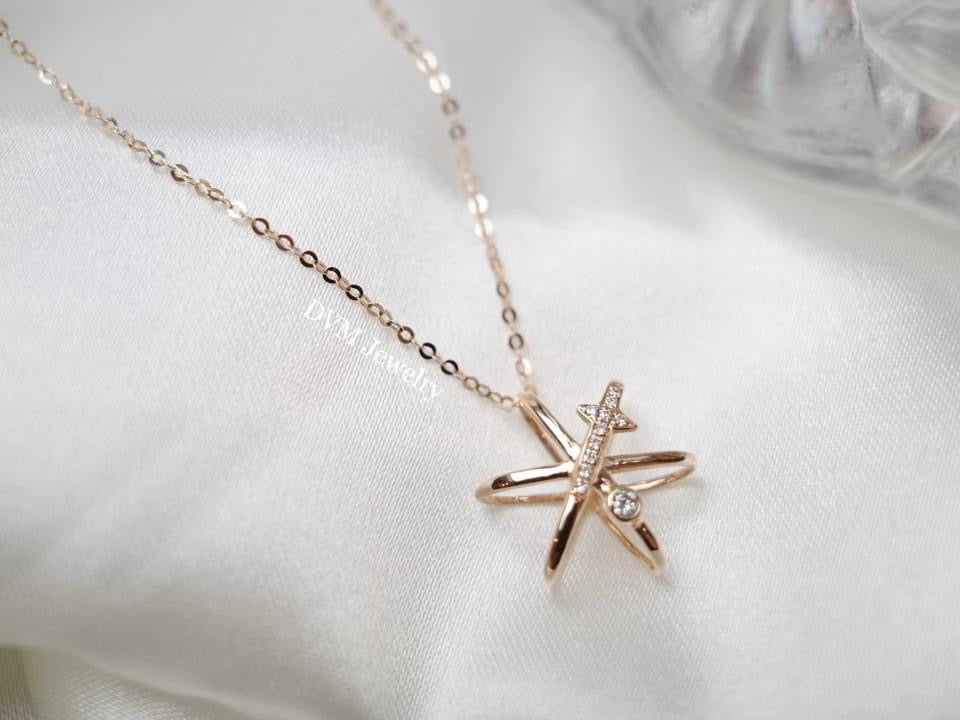 需訂製-18K GOLD DIAMOND NECKLACE | Dnw0014