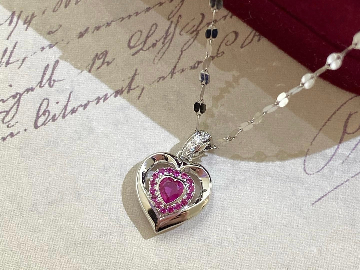 需訂製-18K GOLD PINK RUBY NECKLACE | Gnru0005