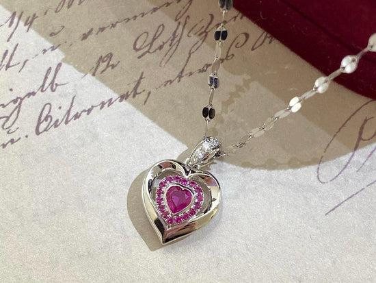 需訂製-18K GOLD PINK RUBY NECKLACE | Gnru0005