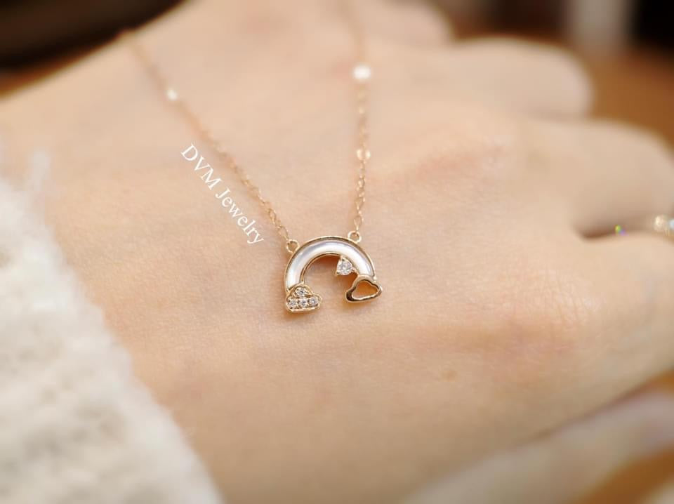 需訂製-18K GOLD WHITE SHELL DIAMOND | Dnw0008